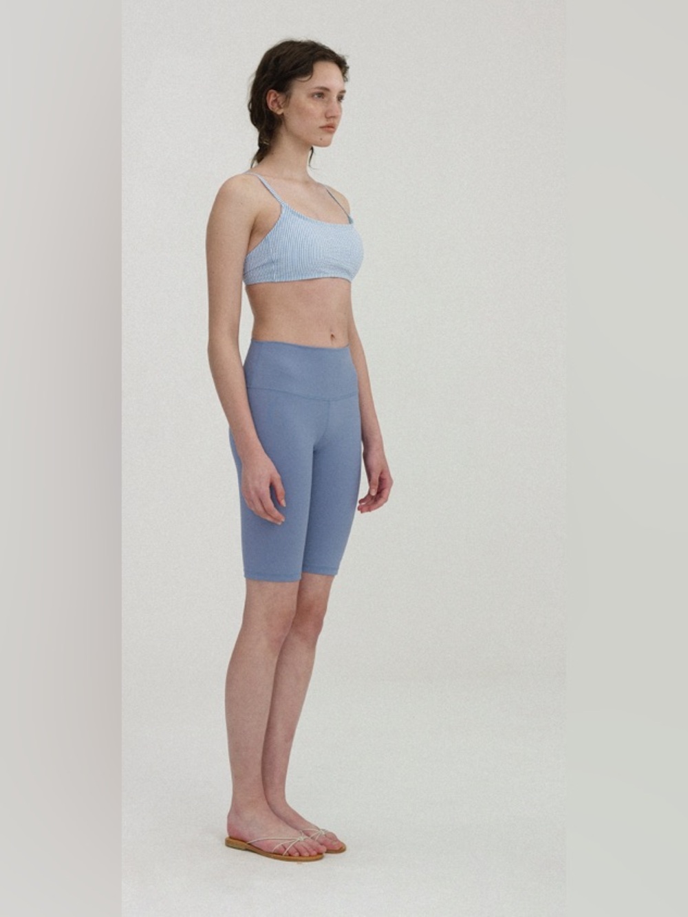 NOTHING WRITTEN - Biker Short Leggings Gray Blue | NWT